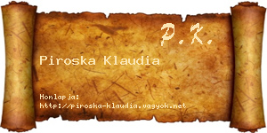 Piroska Klaudia névjegykártya